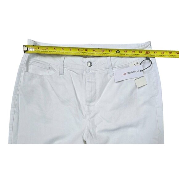 Liz Claiborne High Rise Flare Jeans White Denim Pants - Picture 5 of 8